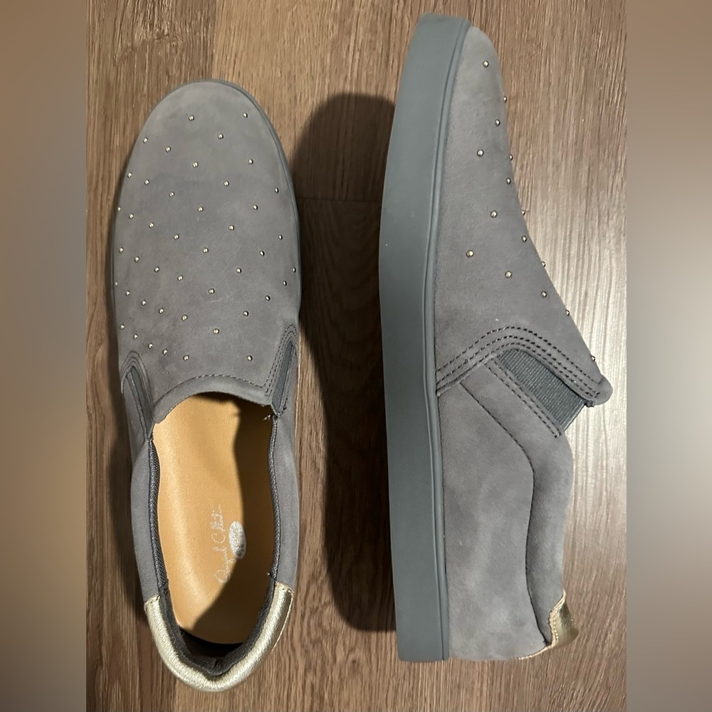 Dr. Scholl's Women's Gray/Gold Studded Slip-On Flats US 11 M - Picture 4 of 13